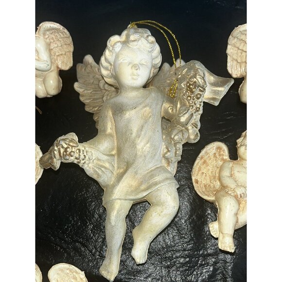 Lot 16 CHERUB Angels Ornament Hollow Plastic Mold Victorian Style Christmas Tree - Picture 12 of 13